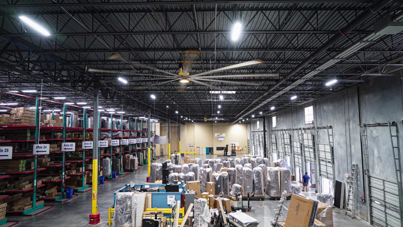 Ashley Furniture LED Lighting inside Distribution Center