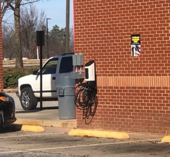 EV Charging Station mounted to a wall