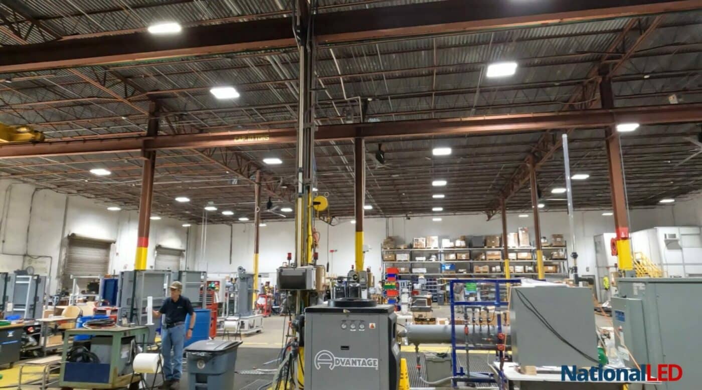 How National LED transformed DeNora's warehouse lighting 3 led lighting in a warehouse setting