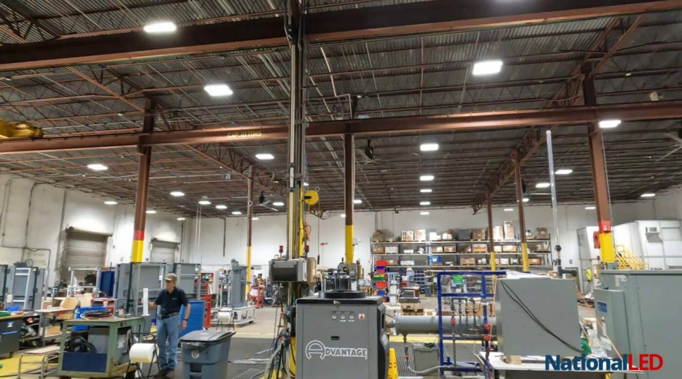 led lighting in a warehouse setting