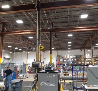 led lighting in a warehouse setting