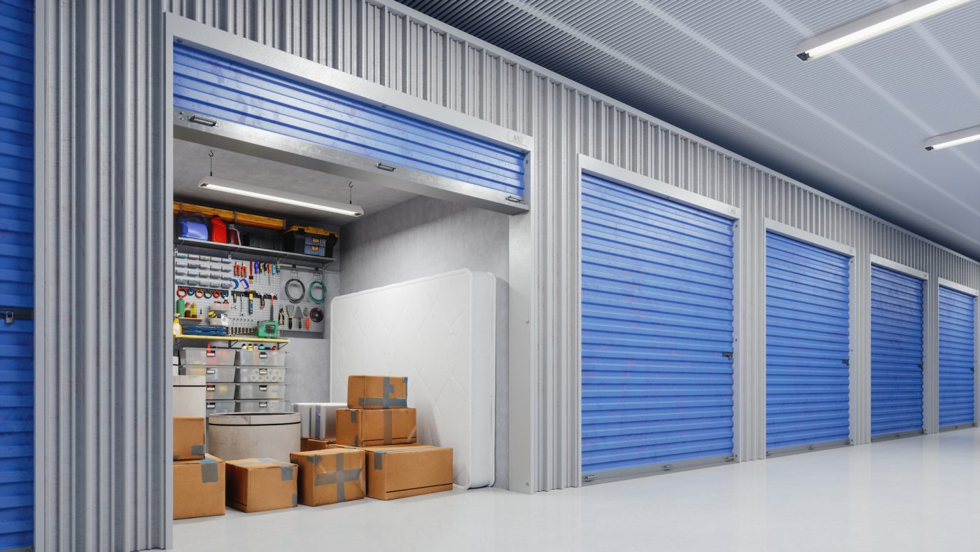 Industries 6 Self storage room with boxes and home contents. in dallas