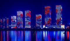 Skyscraper strip lights. High-rise RGBW lights. commercial strip lights for buildings. RGB building lights